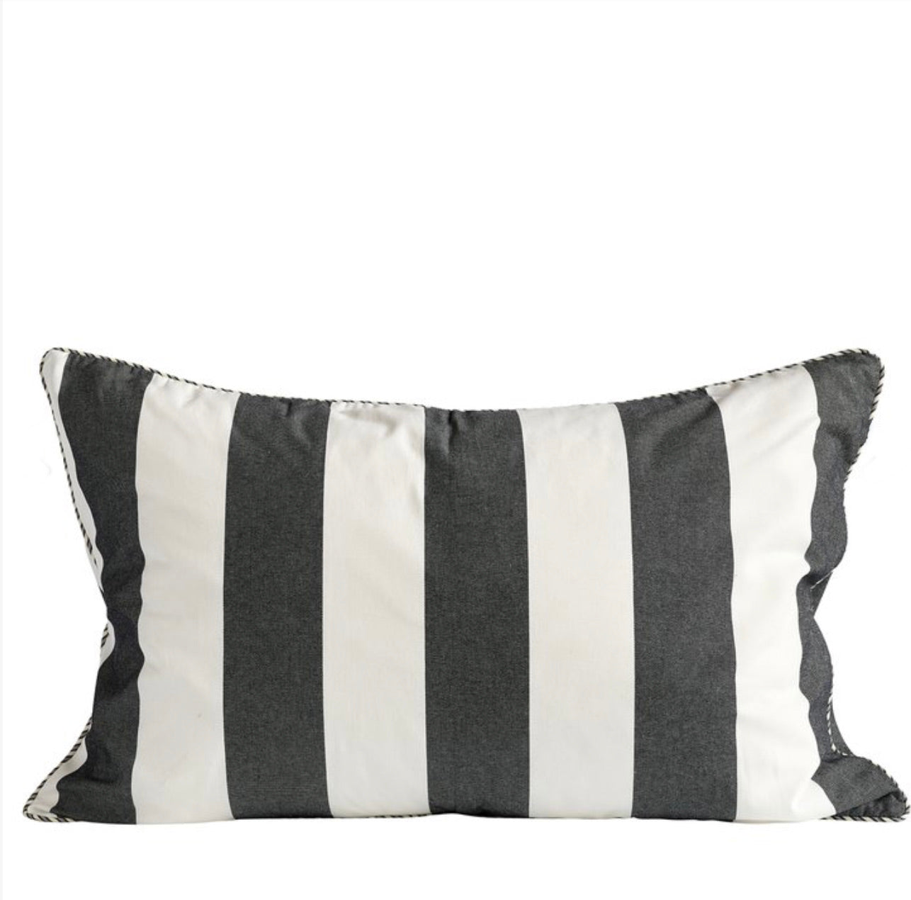 CUSHION WIDE STRIPES- BLACK /WHITE