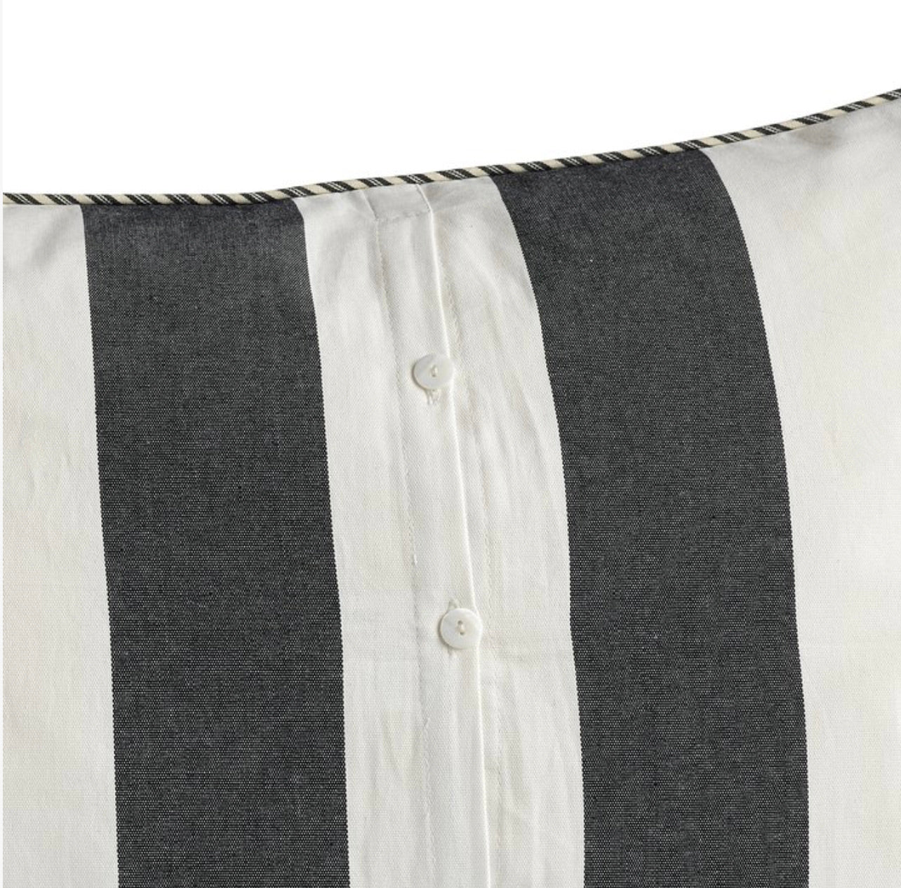 CUSHION WIDE STRIPES- BLACK /WHITE