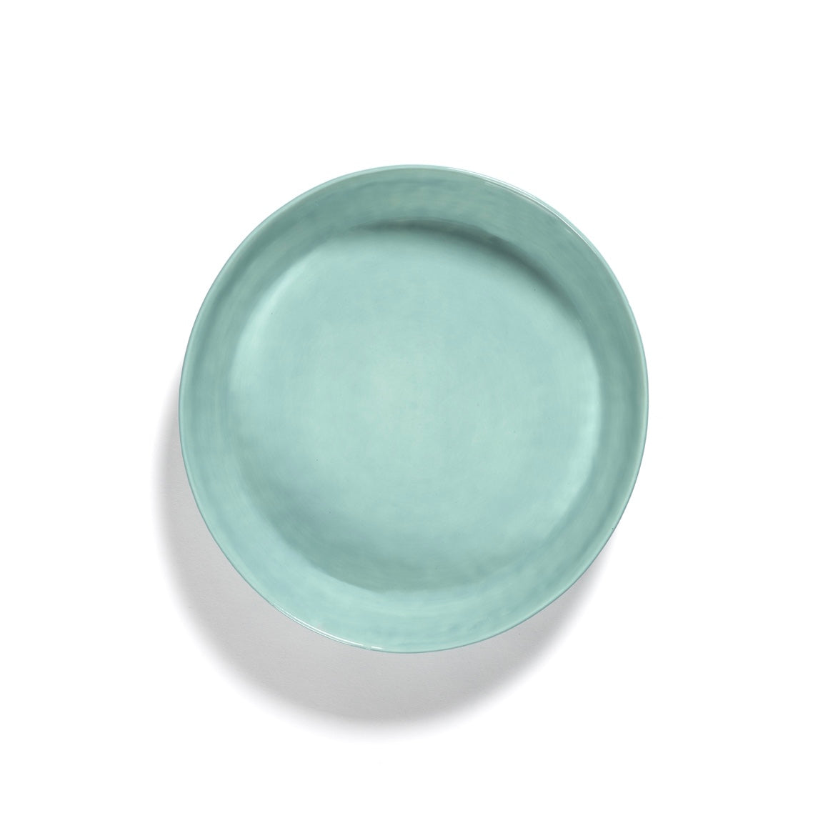 SERVING PLATE S AZURE SWIRL-STRIPES RED FEAST