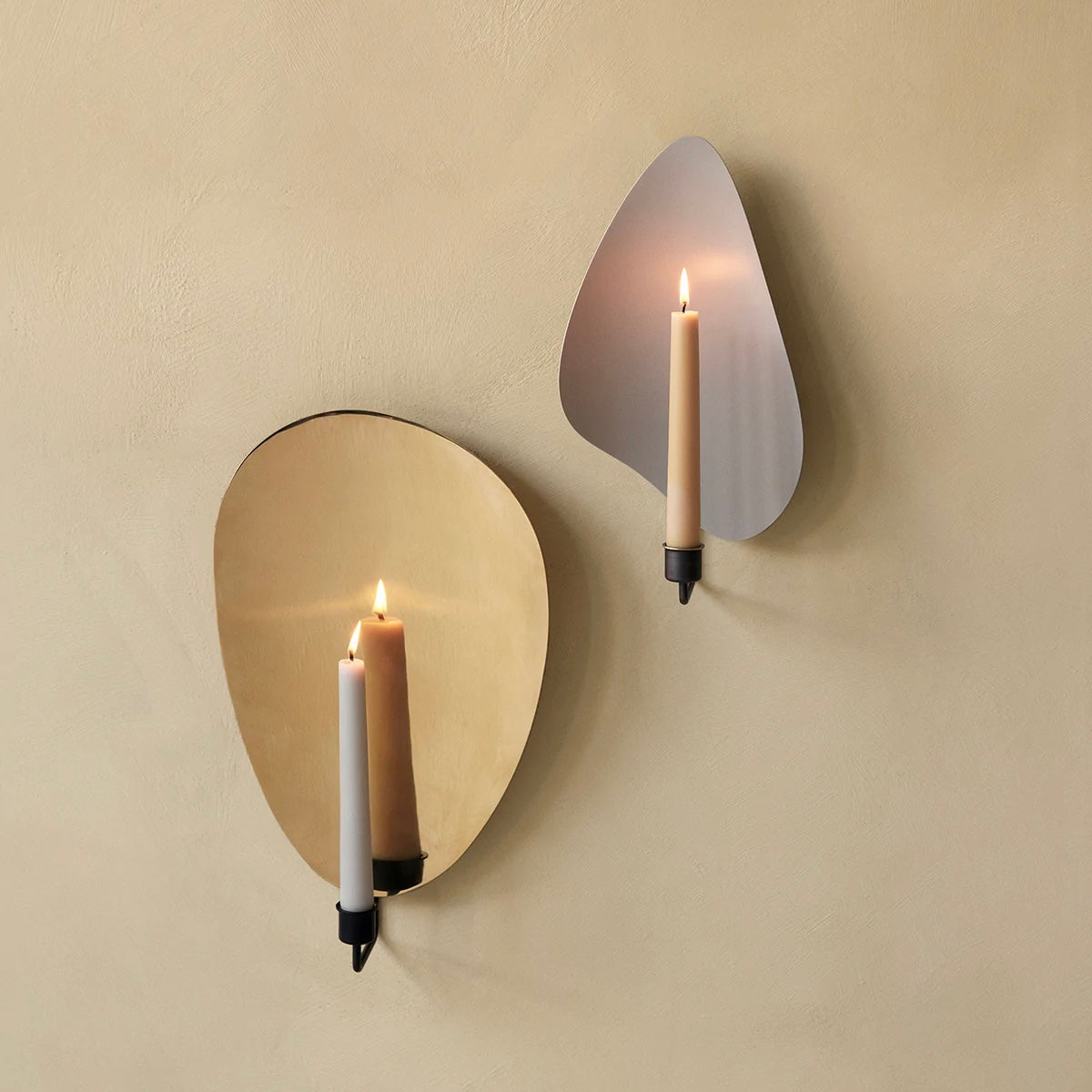 FLAMBEAU WALL CANDLE HOLDER|BRONZED BRASS / GREY