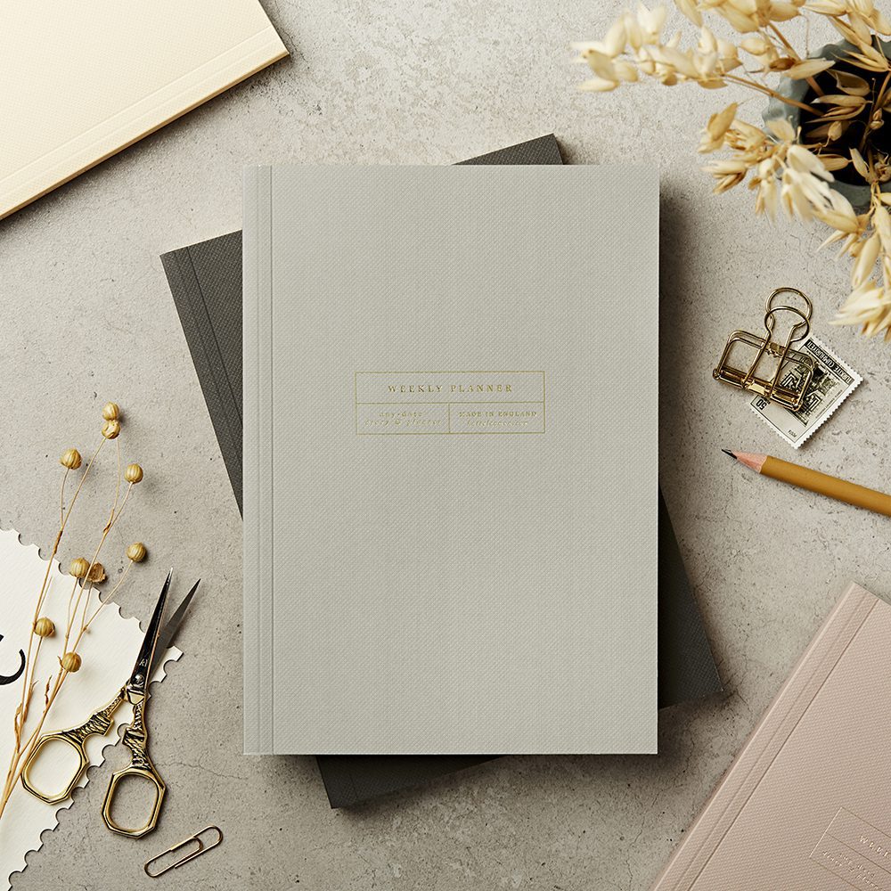 A5 LAY FLAT ANY DATE WEEKLY PLANNER IN STORM