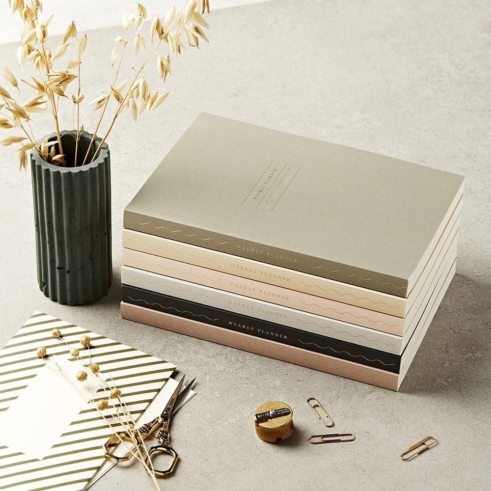 A5 LAY FLAT ANY DATE WEEKLY PLANNER IN STORM