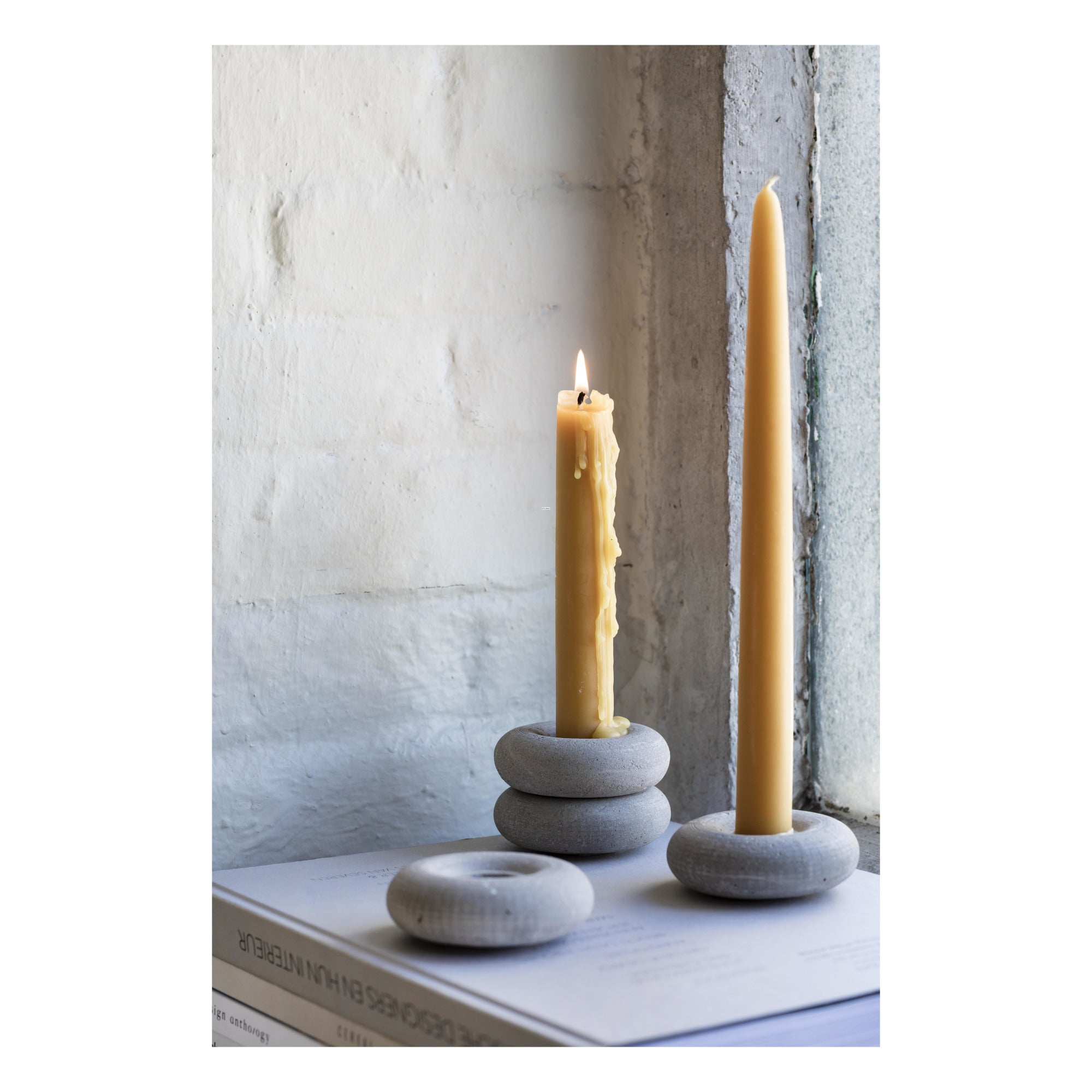 CANDLE HOLDER BRICK - CONCRETE