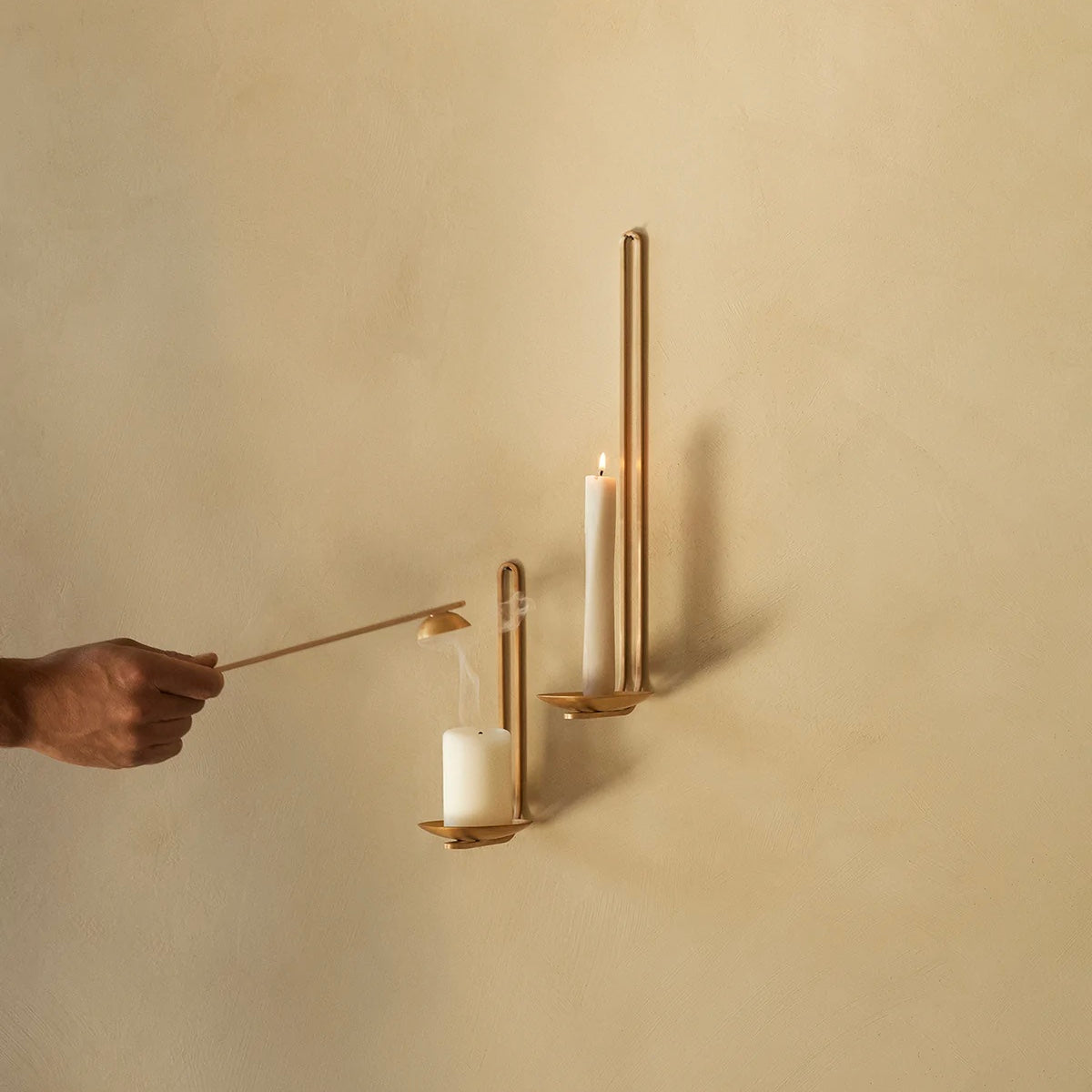 CLIP WALL CANDLE HOLDER|BRASS
