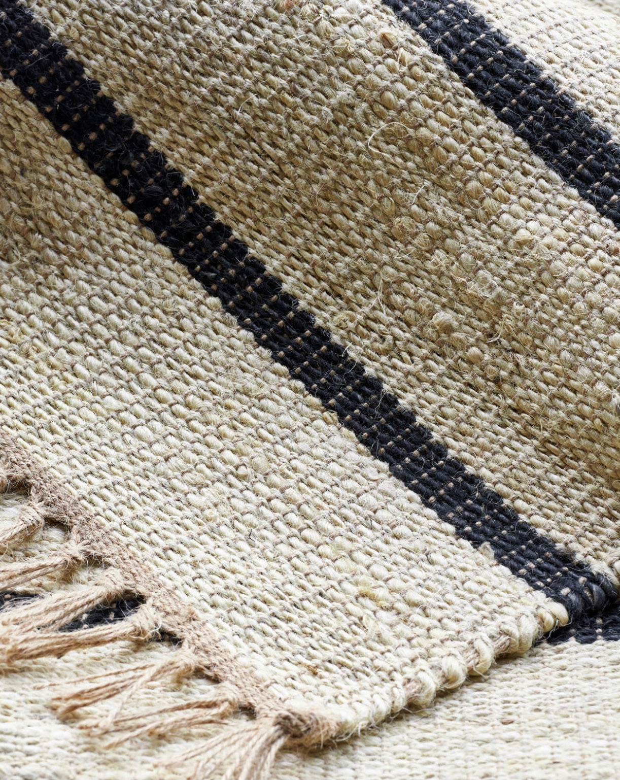 RUG,  SIMA, BLACK/NATURAL