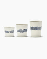 COFFEE CUP  25cl WHITE -  BLUE STRIPES FEAST