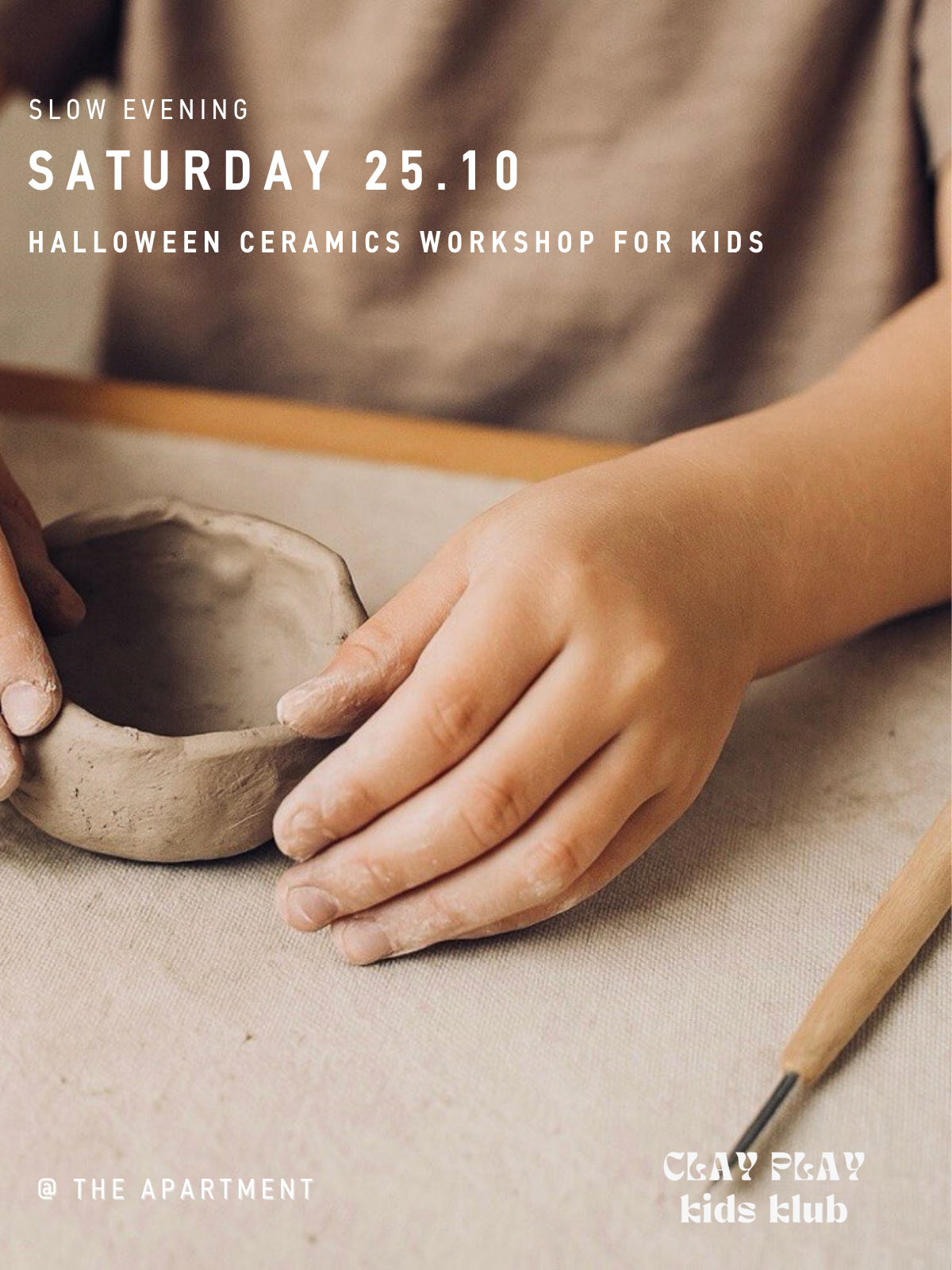 HALLOWEEN CERAMICS WORKSHOP FOR KIDS w/  CLAY PLAY KIDS CLUB (age 8+)