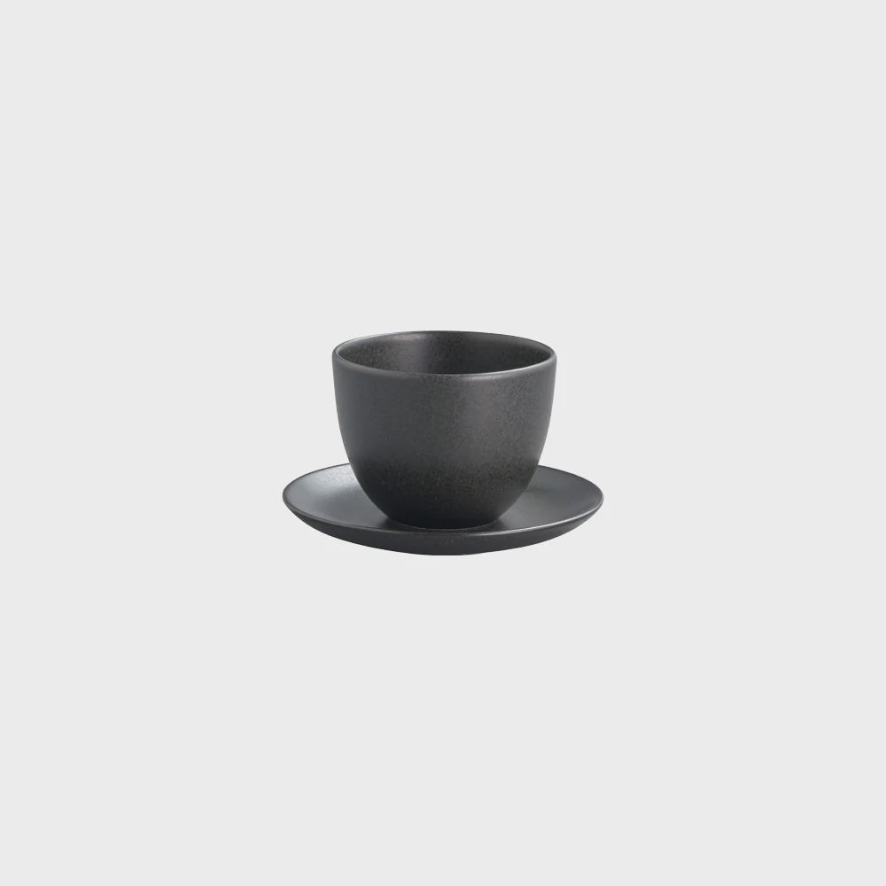 PEBBLE CUP & SAUCER 180ML BLACK