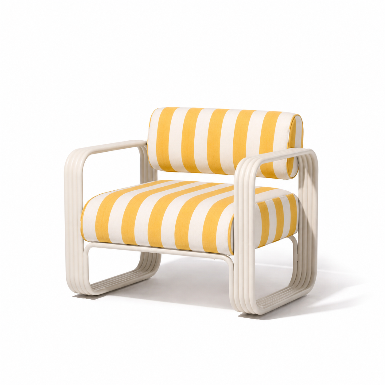 THE CONTINI ACCENT CHAIR | ANTIQUE WHITE FRAME | CREW VINTAGE BLACK STRIPE | On Order