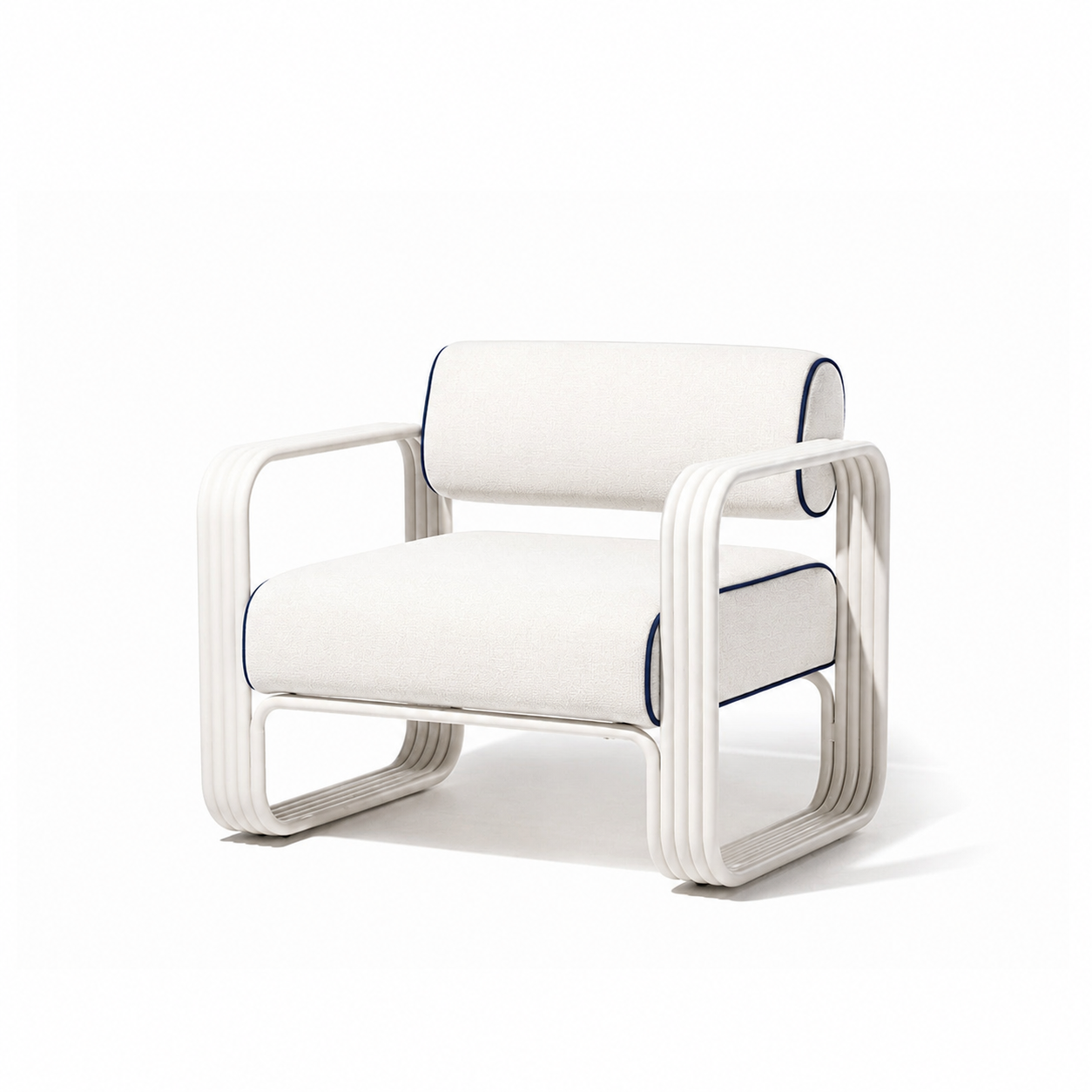 THE CONTINI ACCENT CHAIR | ANTIQUE WHITE FRAME | CREW VINTAGE BLACK STRIPE | On Order
