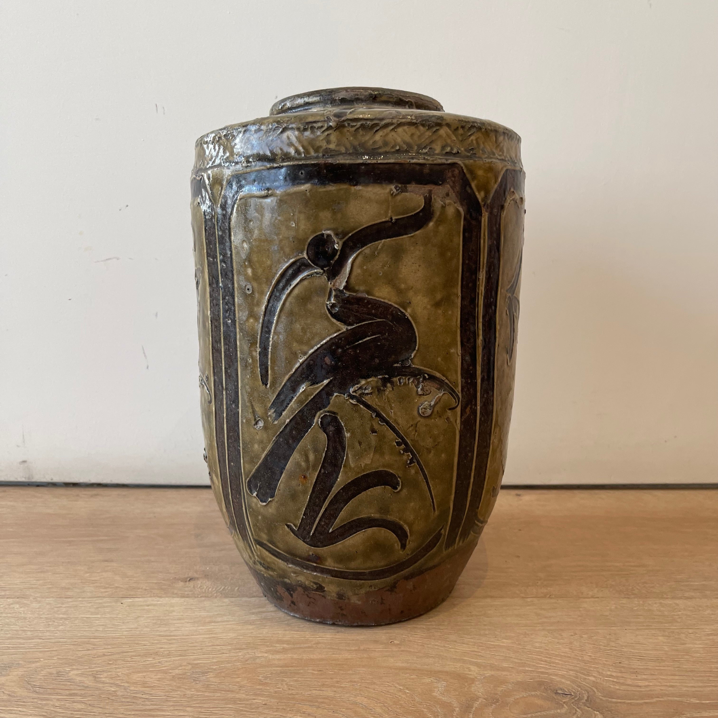 HEBEI ENAMELED STONEWARE VASE