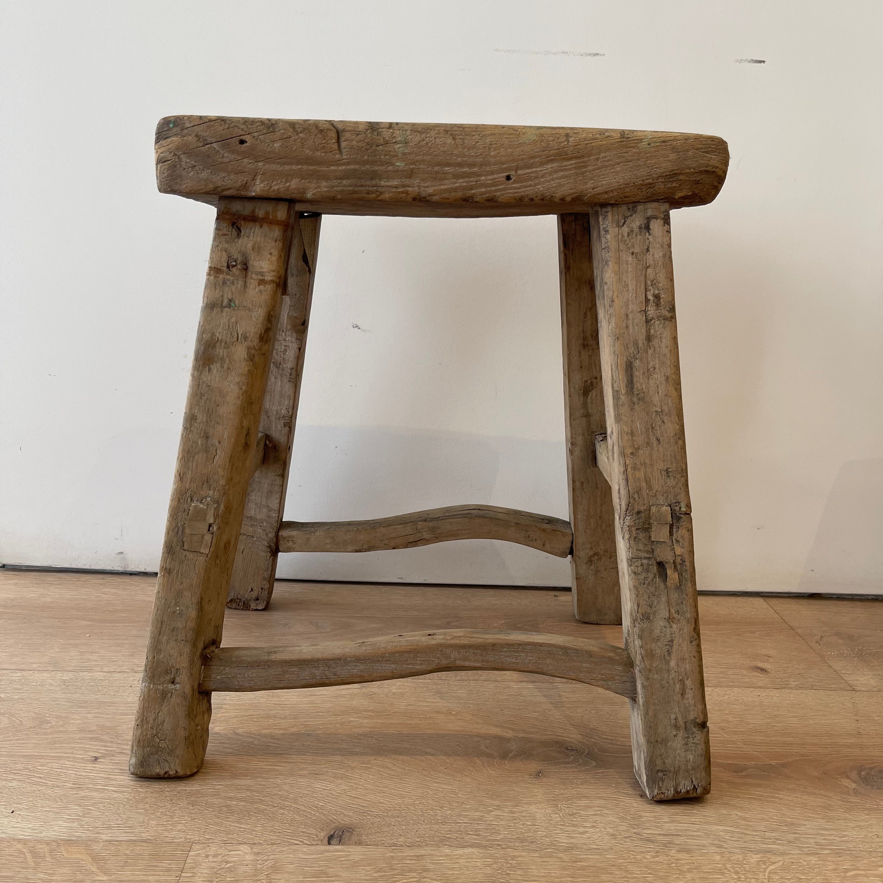 ANTIQUE ELM STOOL