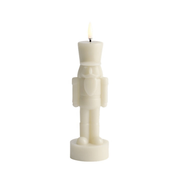 NUTCRACKER FIGURE LED CANDLE | OYSTER GREY | L