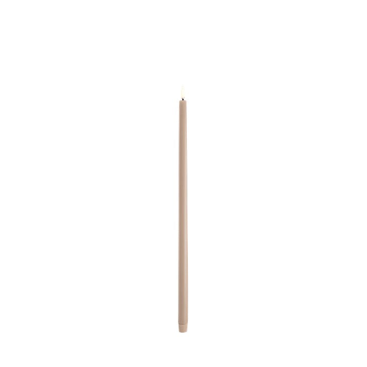 TALL LED TAPER CANDLE BEIGE | 2.3 x 55 CM