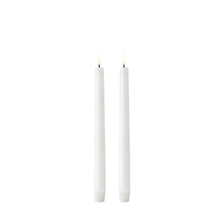 CLASSIC LED TAPER CANDLES WHITE | 2.3 x 25 CM | SET OF 2