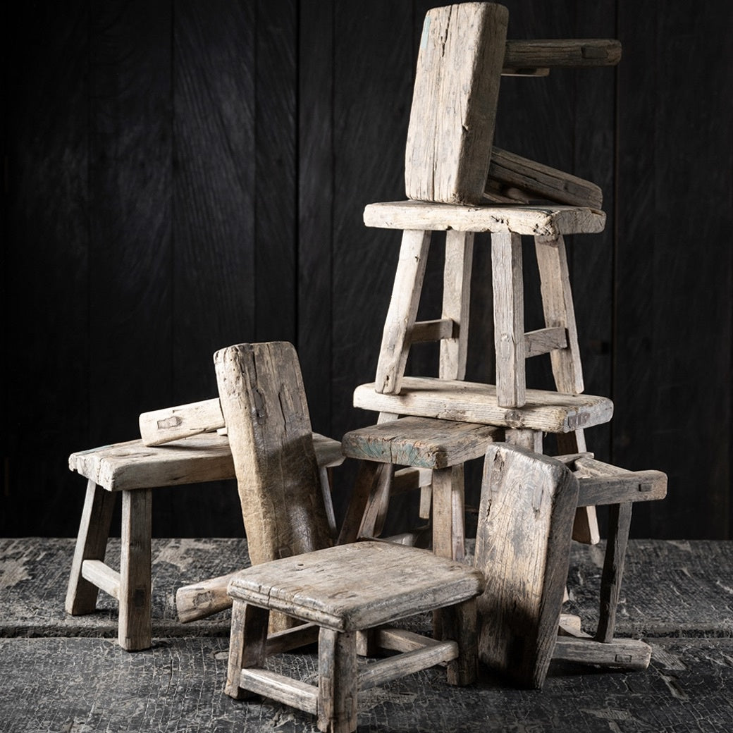 RAW ELM MINI STOOL