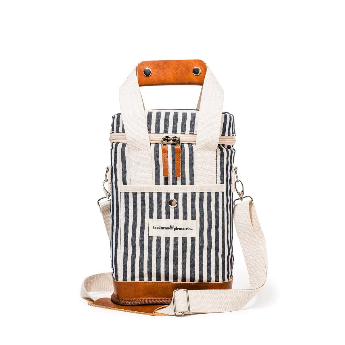 THE WINE COOLER TOTE BAG | LAUREN'S NAVY STRIPE