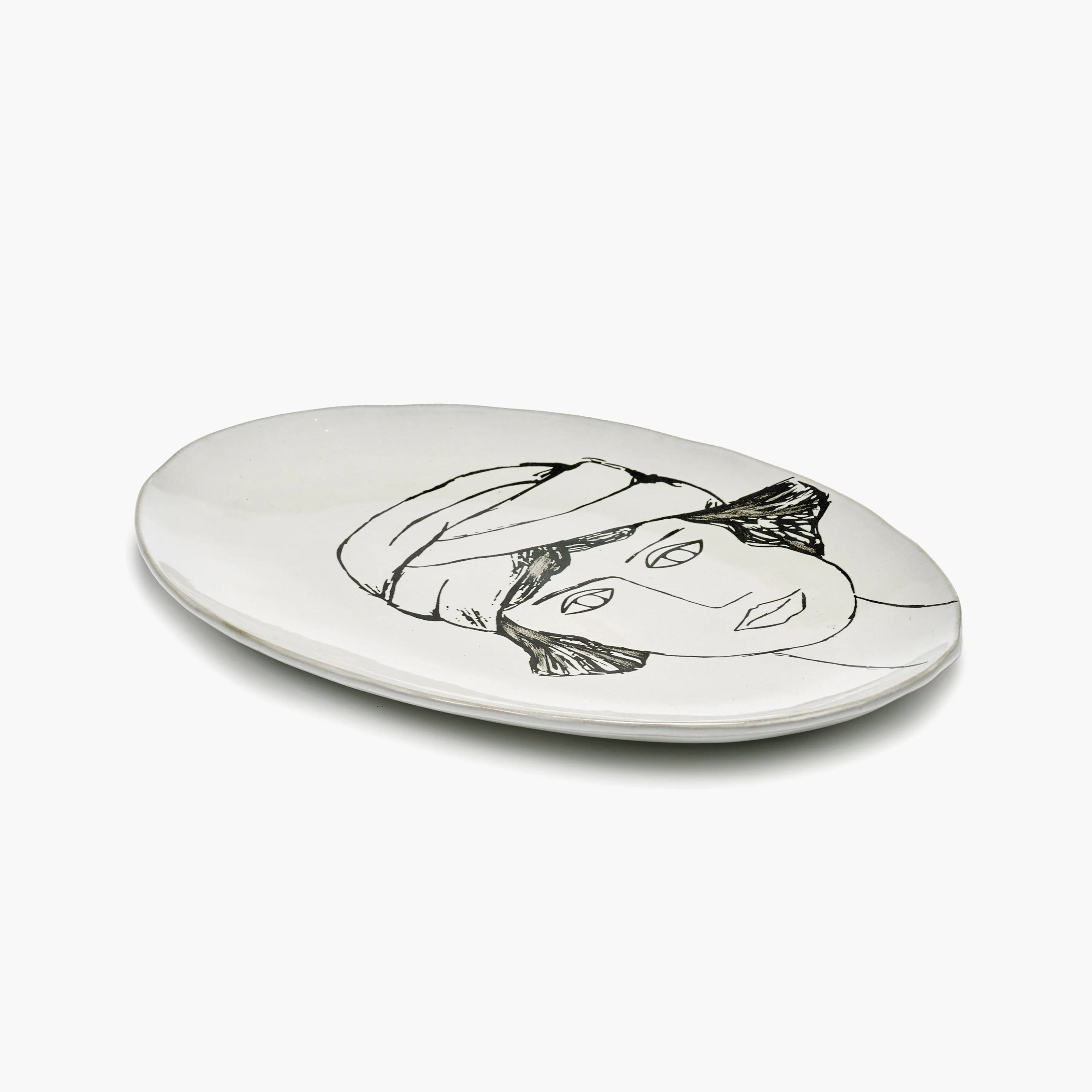 OVAL PLATE OFF-WHITE - BLACK LA MERE