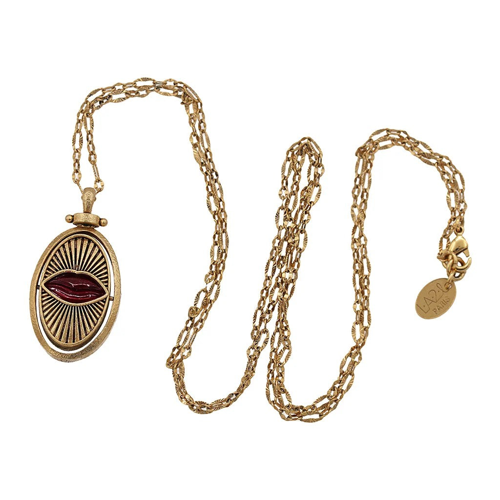 NECKLACE BISOUS PIVOT | GARNET