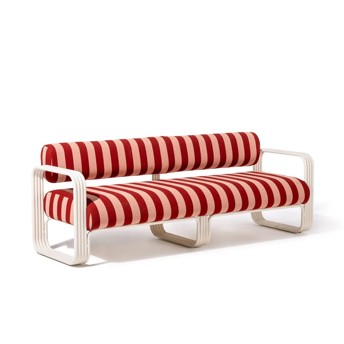 THE CONTINI SOFA | ANTIQUE WHITE FRAME | TERRY TERRACOTTA STRIPE | On Order