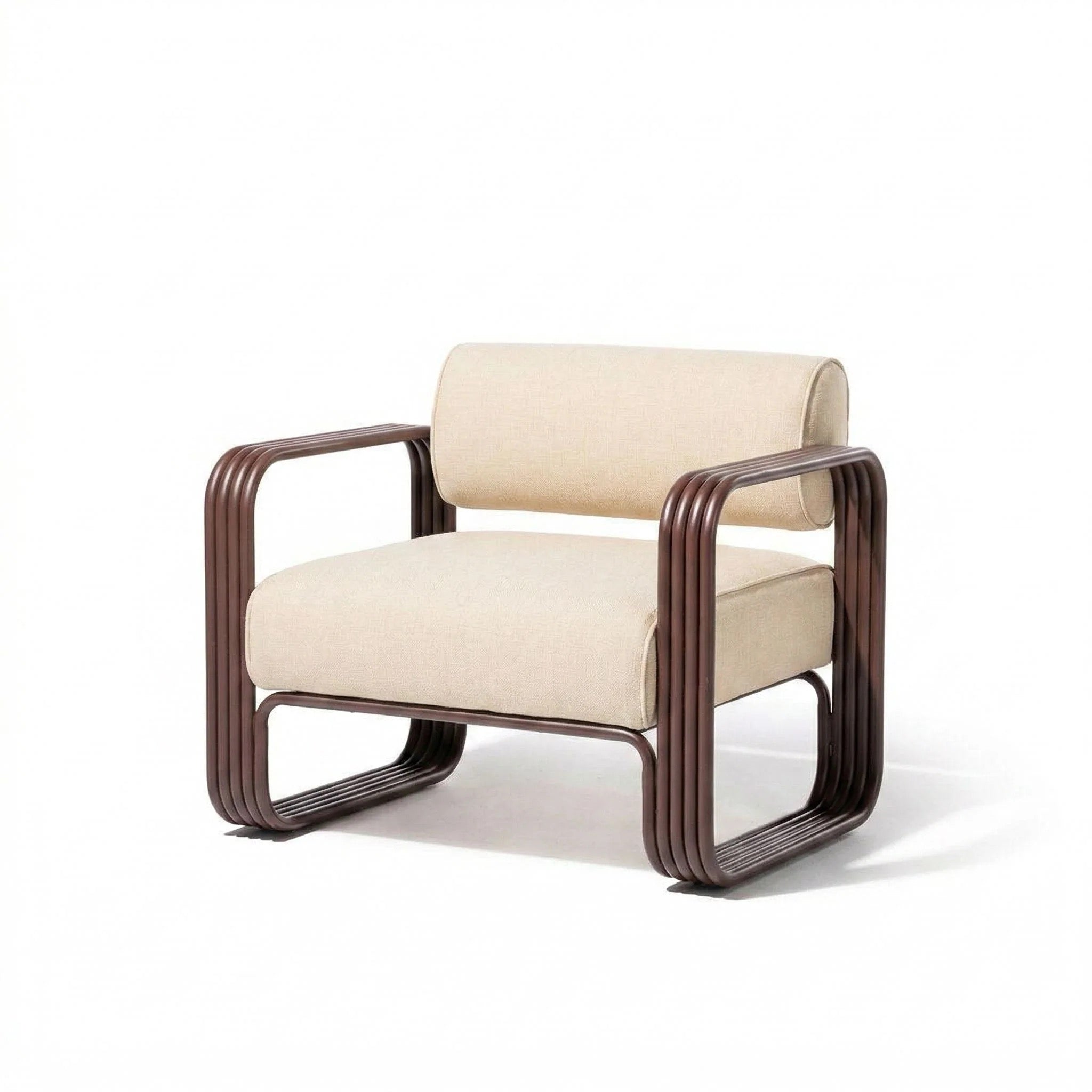 THE CONTINI ACCENT CHAIR | ANTIQUE WHITE FRAME | TERRY TERRACOTTA STRIPE | On Order