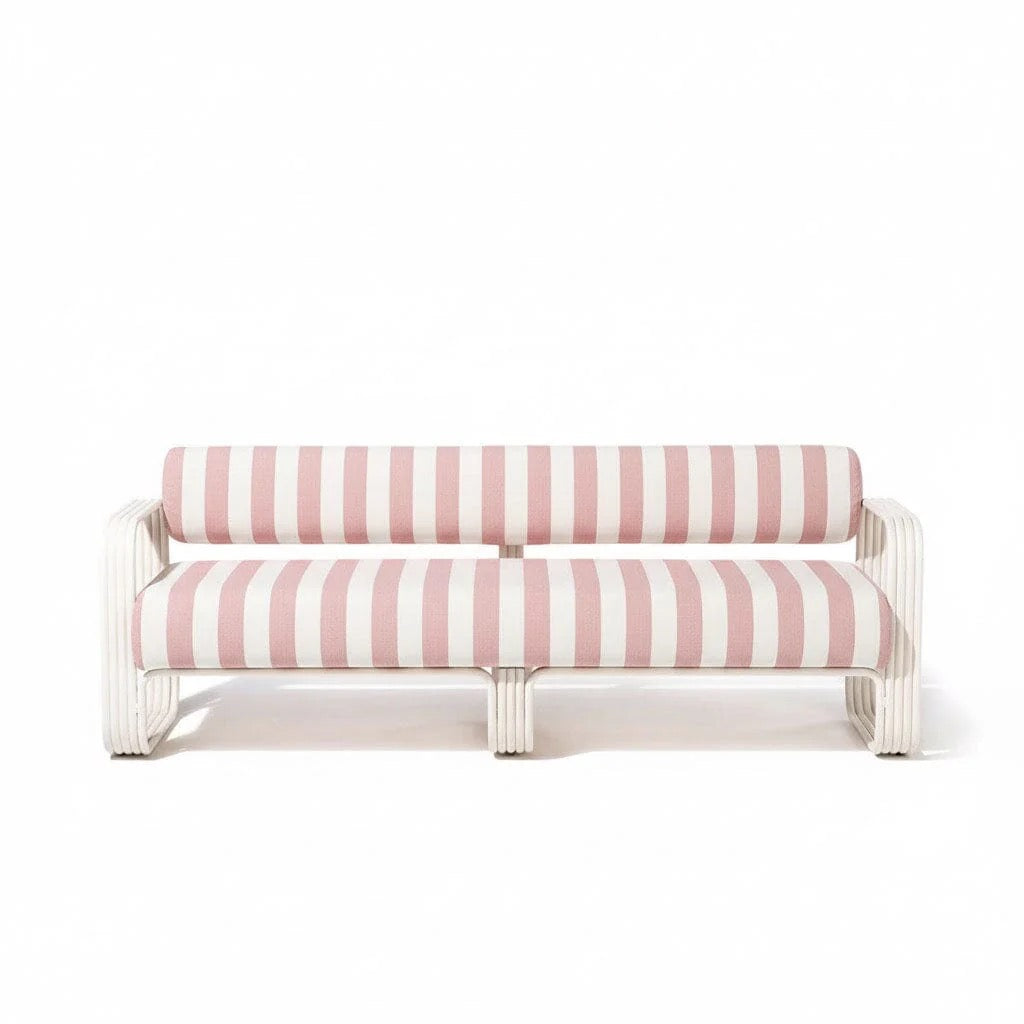 THE CONTINI SOFA | ANTIQUE WHITE FRAME | CREW VINTAGE BLACK STRIPE | On Order
