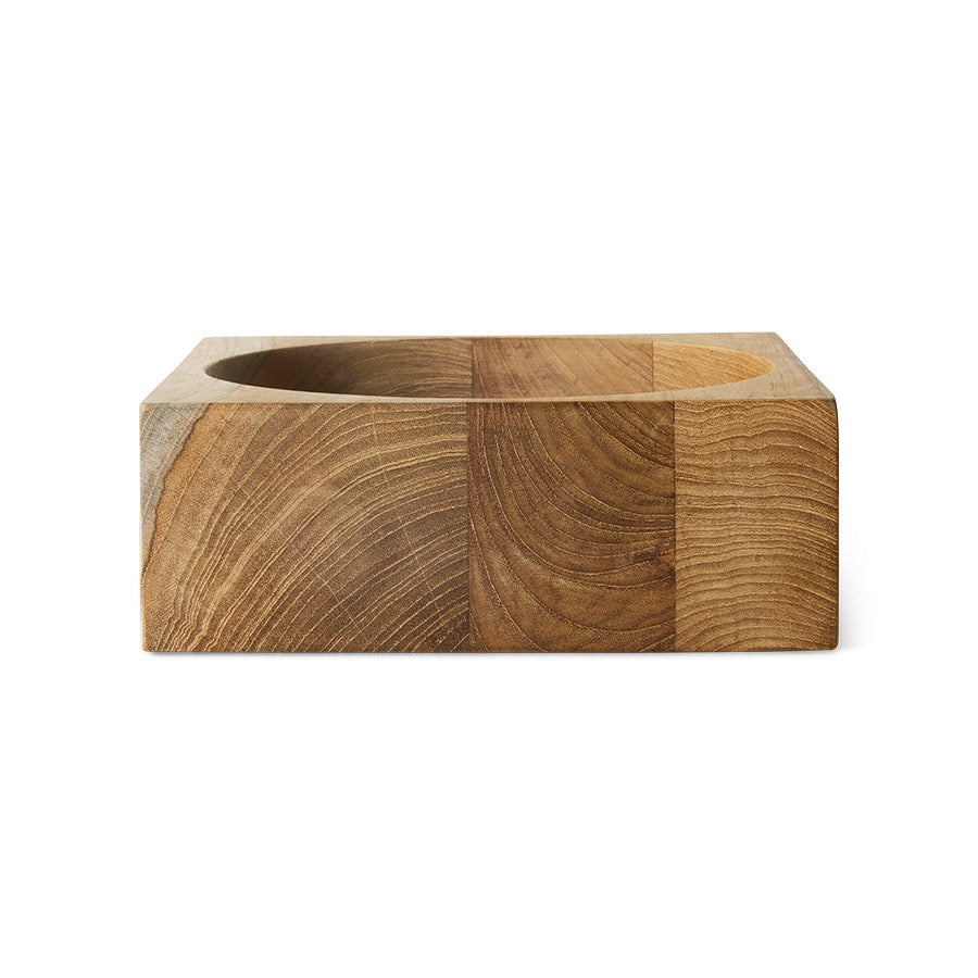 TEAK CUBE BOWL