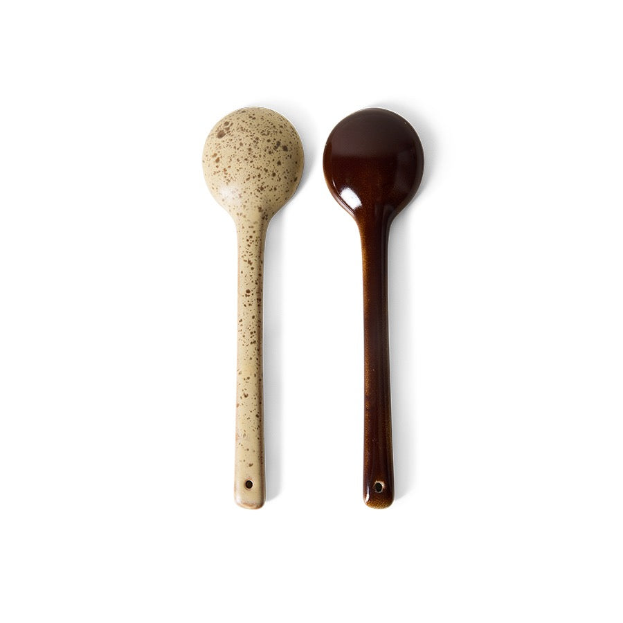 70's CERAMICS: SERVING SPOONS | SET OF 2