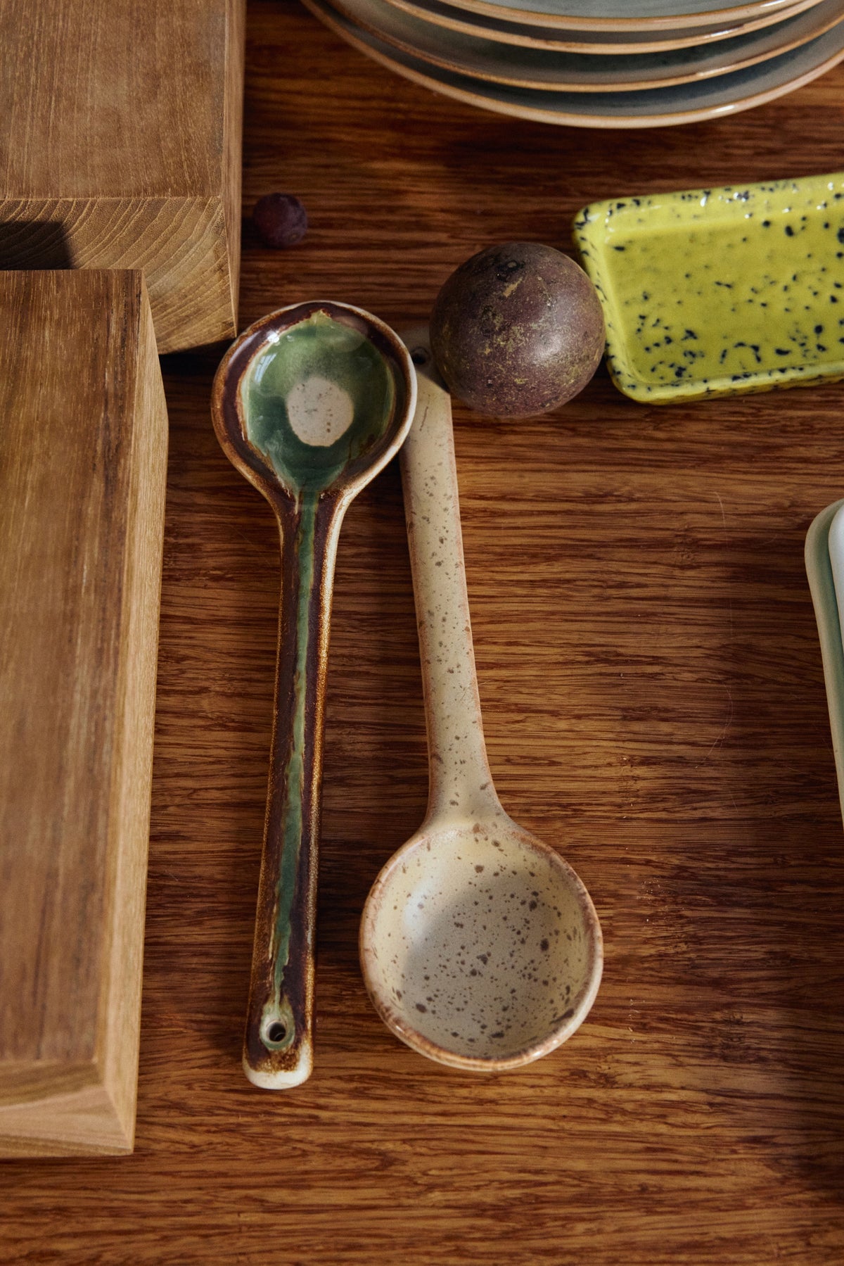70's CERAMICS: SERVING SPOONS | SET OF 2
