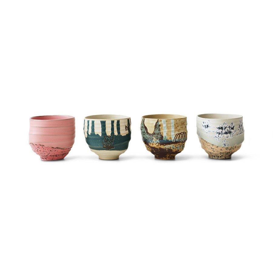 ARTIST CERAMICS : COFFEE CUPS - SET OF 4