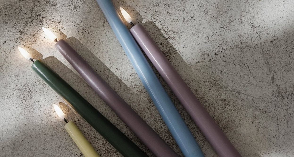 CLASSIC LED TAPER CANDLES BLACK | 2.3 x 25 CM | SET OF 2