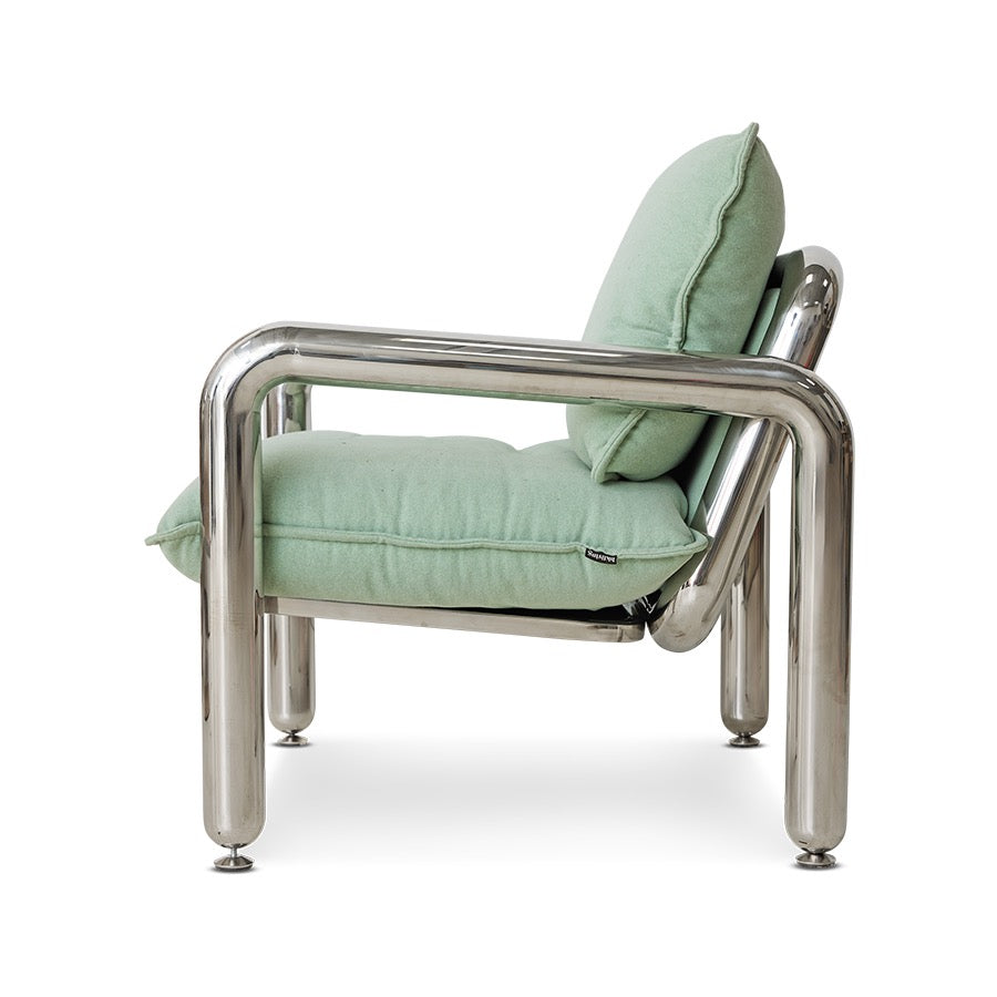 CHROME LOUNGE ARMCHAIR | CANVAS MINT | On Order