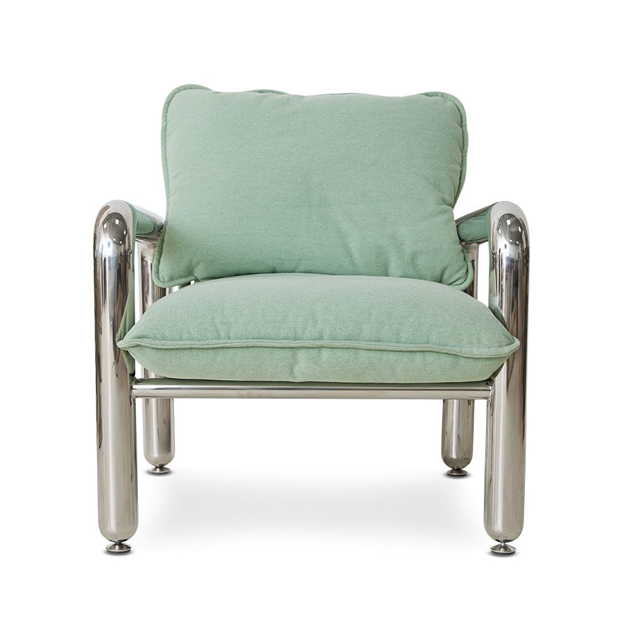 CHROME LOUNGE ARMCHAIR | CANVAS MINT | On Order