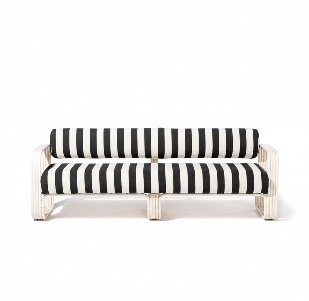 THE CONTINI SOFA | ANTIQUE WHITE FRAME | TERRY TERRACOTTA STRIPE | On Order