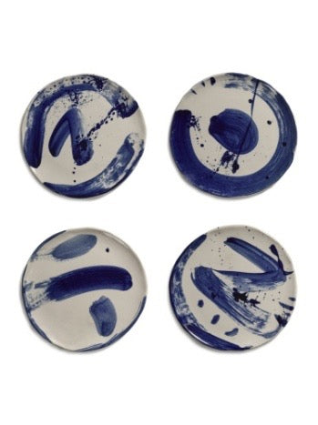 BREAKFAST PLATE ASS | 4 BEIGE BLUE SOPHIA