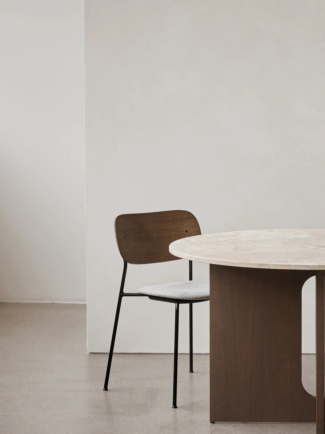 CO DINING CHAIR, UPHOLSTERED SEAT, BLACK FRAME | On Order