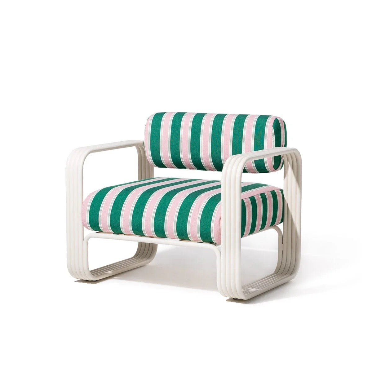 THE CONTINI ACCENT CHAIR | ANTIQUE WHITE FRAME | CREW VINTAGE BLACK STRIPE | On Order