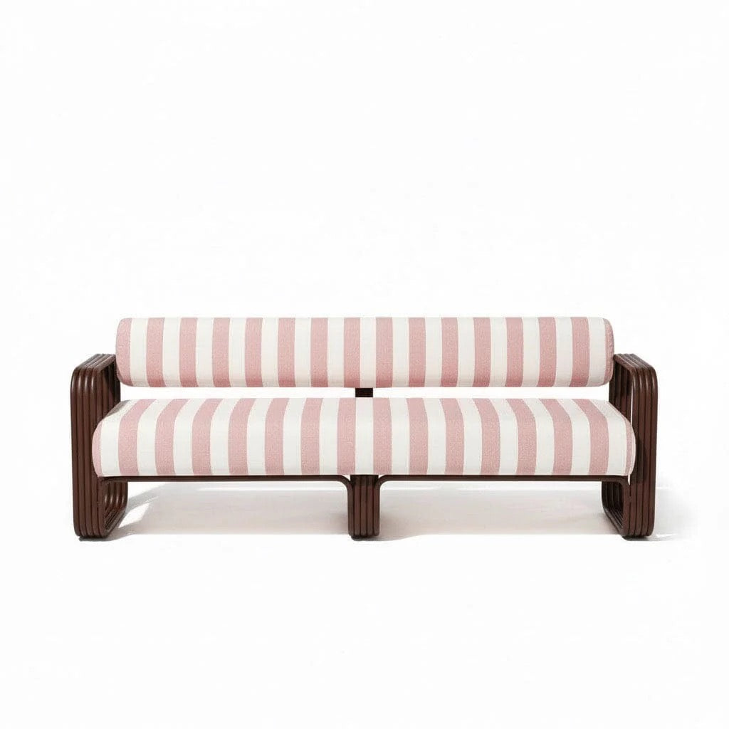 THE CONTINI SOFA | ANTIQUE WHITE FRAME | TERRY TERRACOTTA STRIPE | On Order