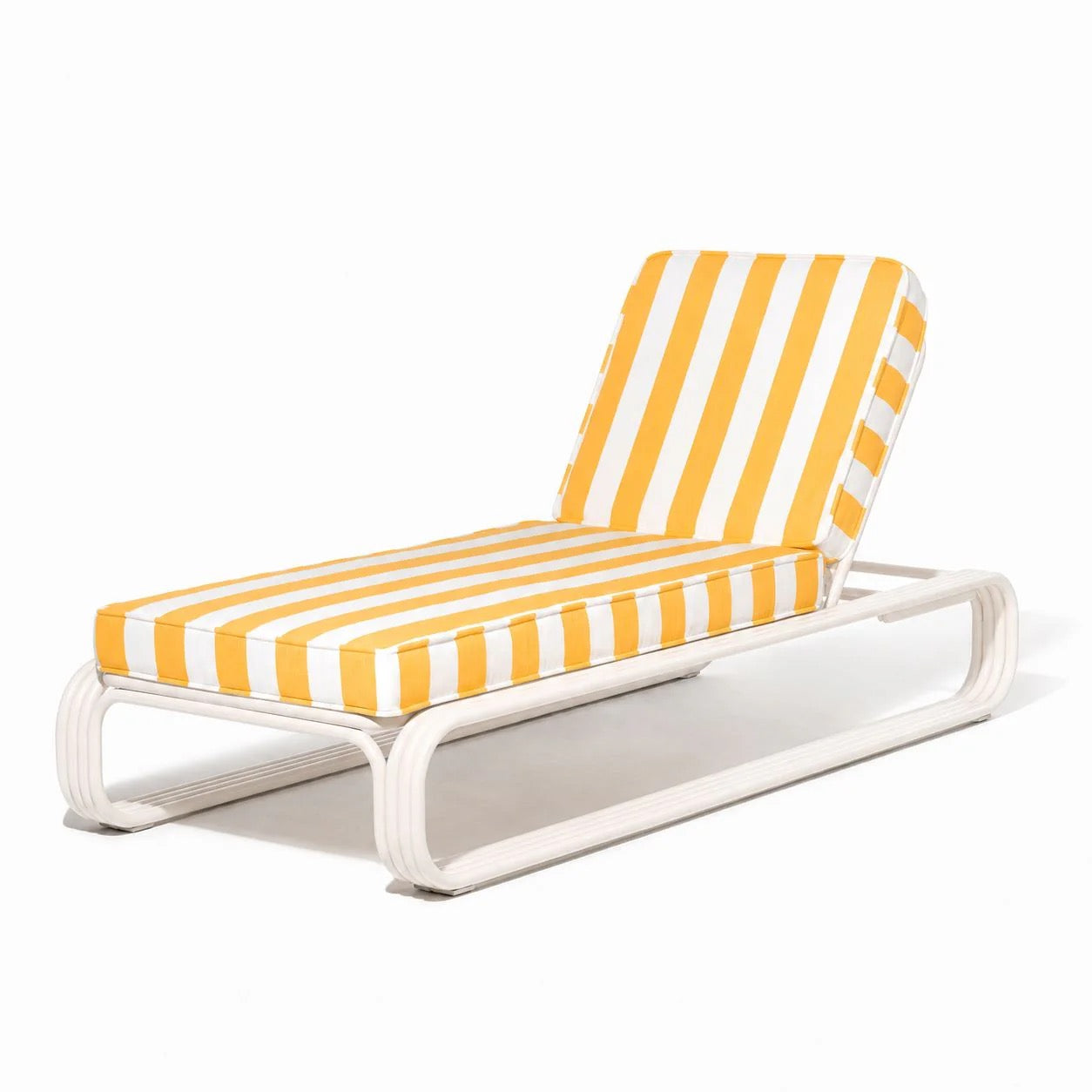 THE CONTINI SUN LOUNGER | ANTIQUE WHITE FRAME | CREW VINTAGE BLACK STRIPE  On Order