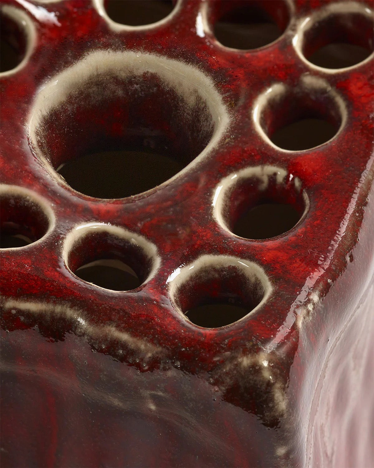 VASE XL RED PIQUE FLEURS