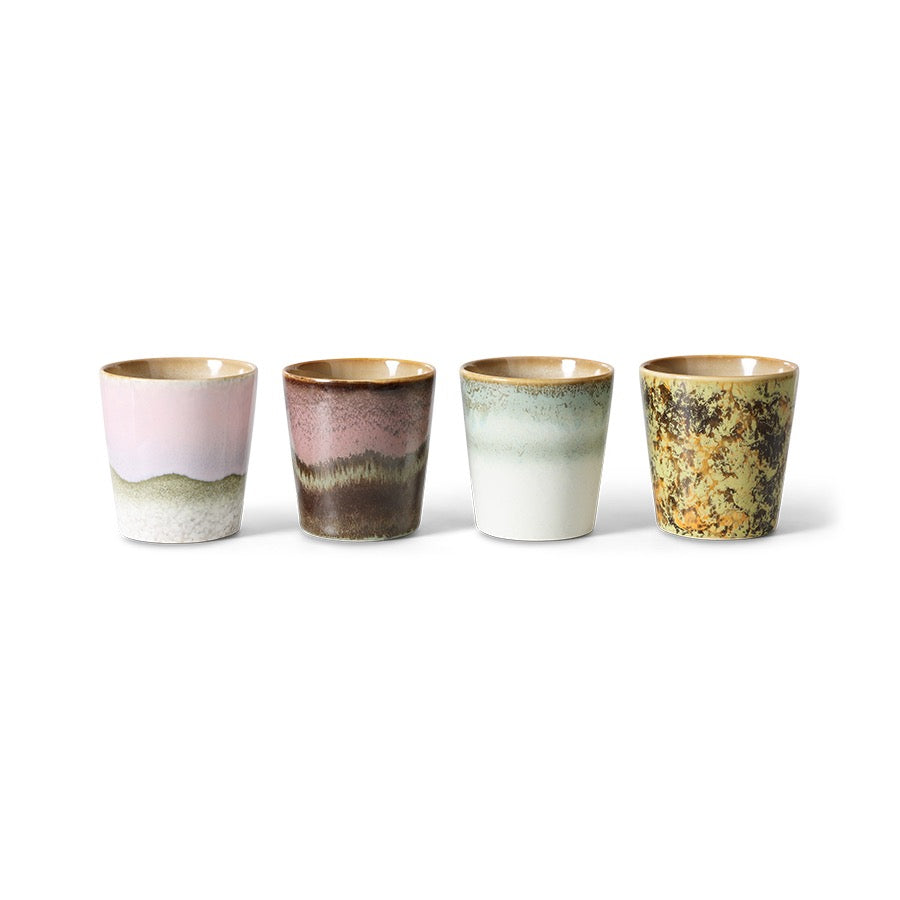 70's  CERAMICS: COFFEE MUGS SERENDIPITY | SET OF 4