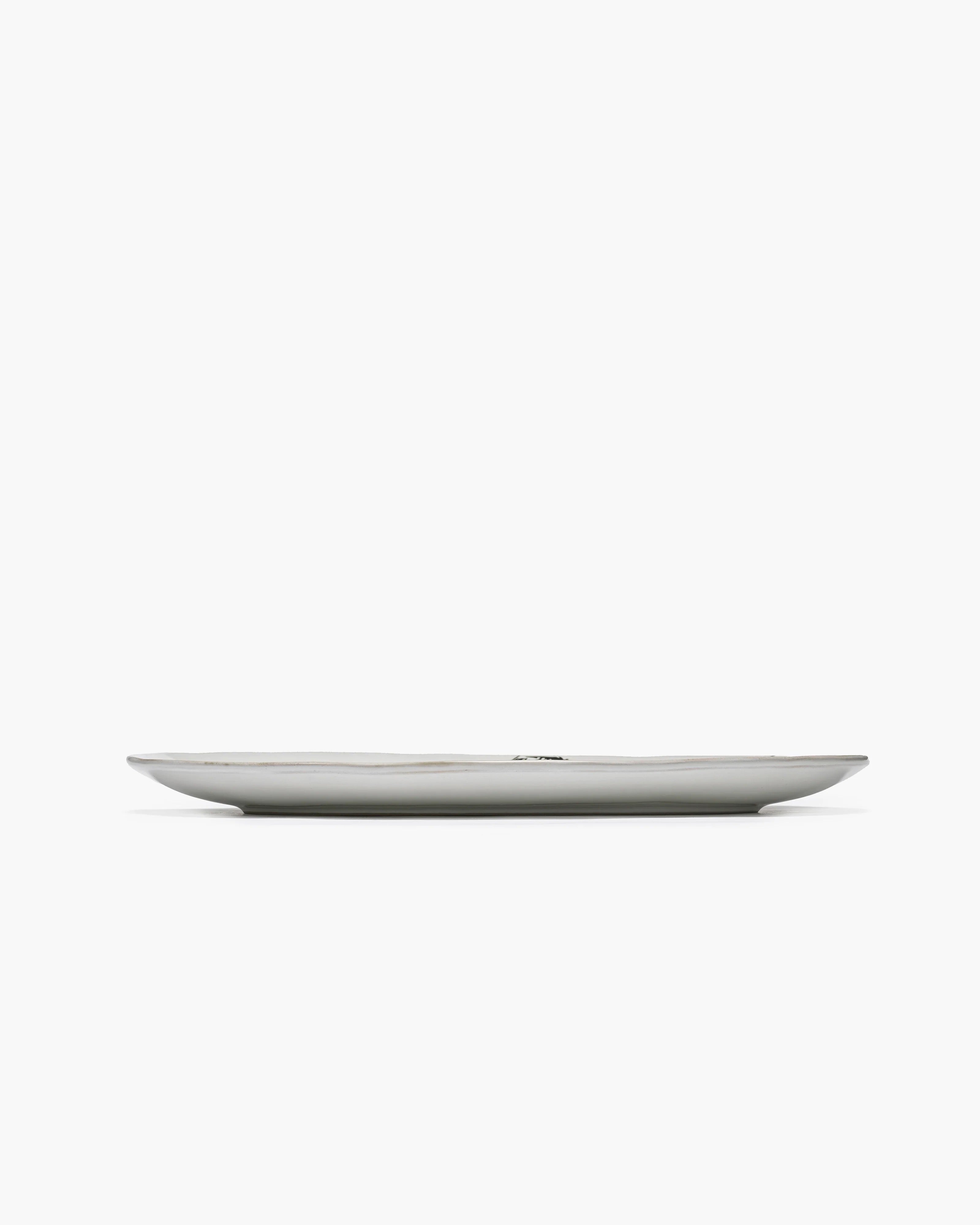 OVAL PLATE OFF-WHITE - BLACK LA MERE