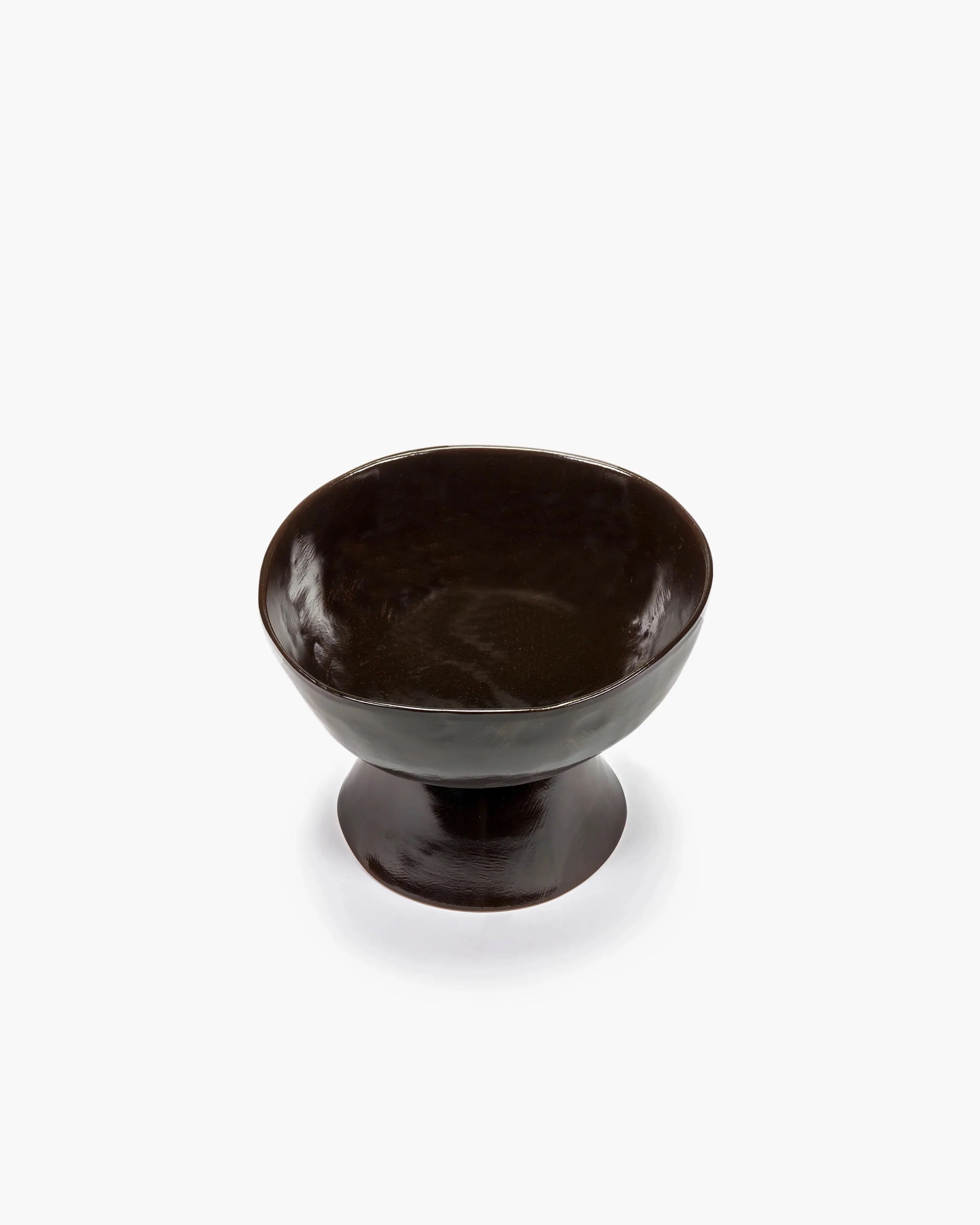 HIGH BOWL ON FOOT LARGE EBONY LA MERE