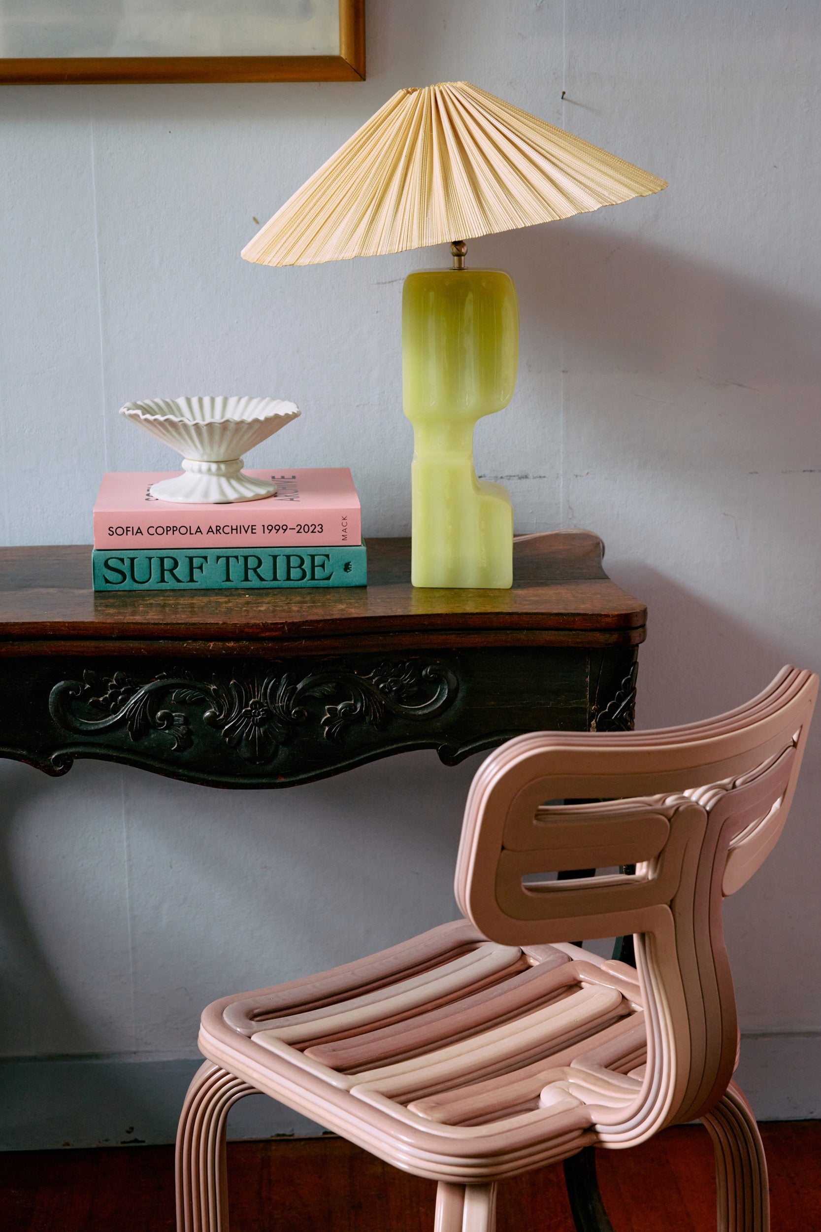 COLUMN TABLE LAMP BASE | SHADE IVORY