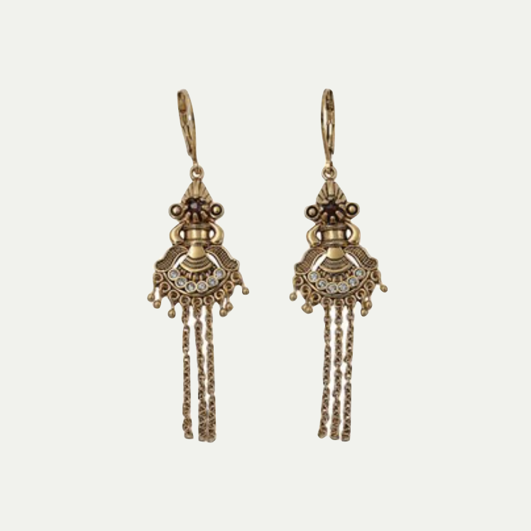 EARRINGS LUNA CHAIN | GARNET