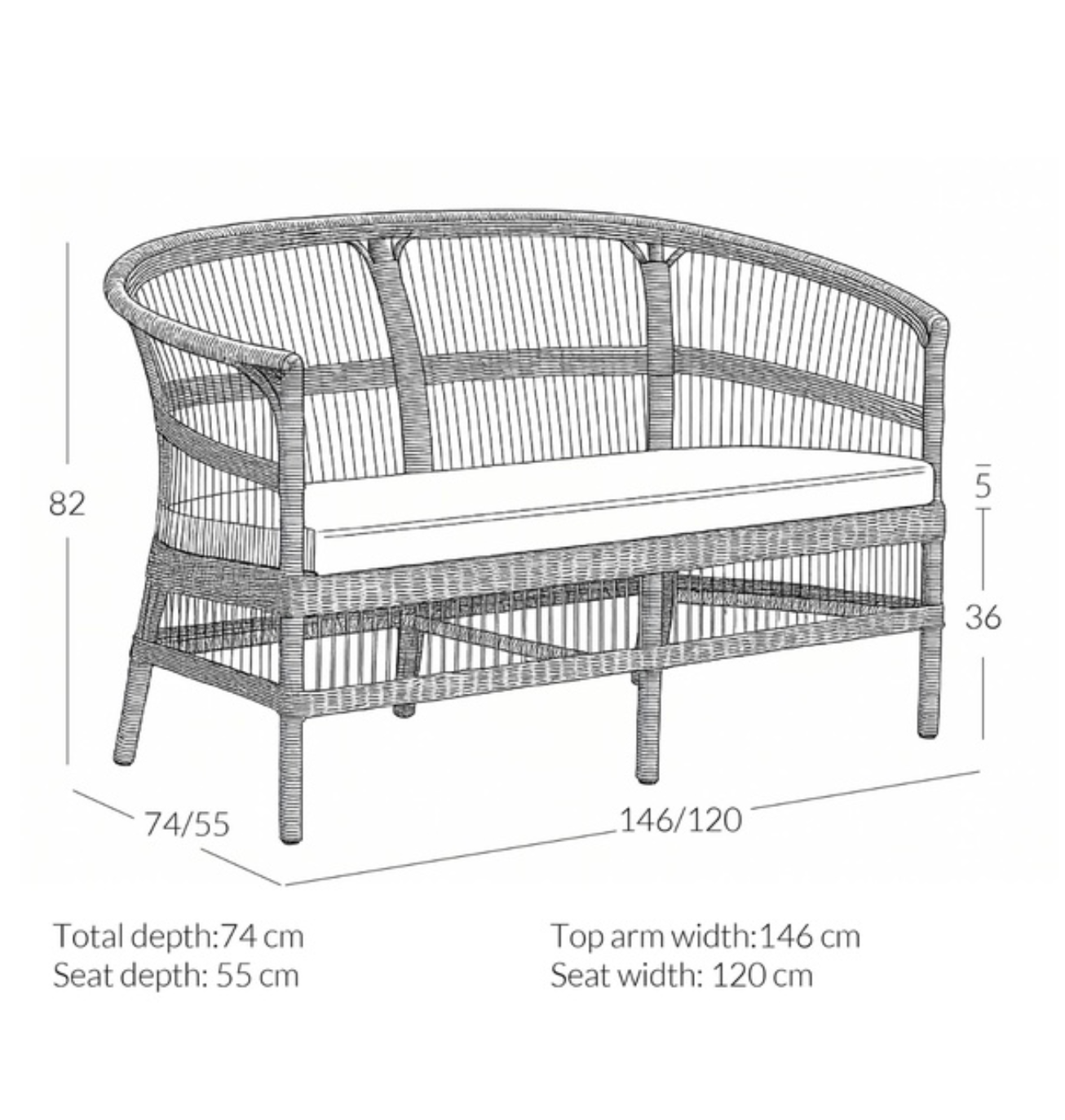 LOUNGE SOFA | POLYRATTAN | On Order
