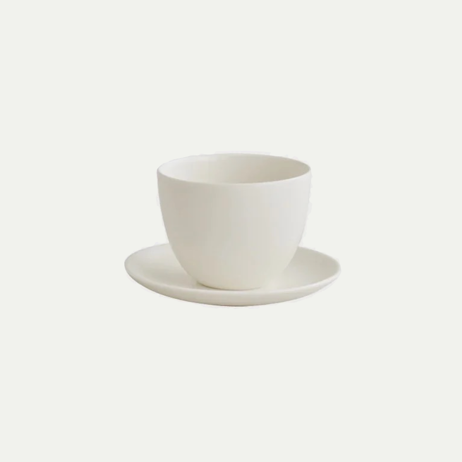 PEBBLE CUP & SAUCER 180ML WHITE