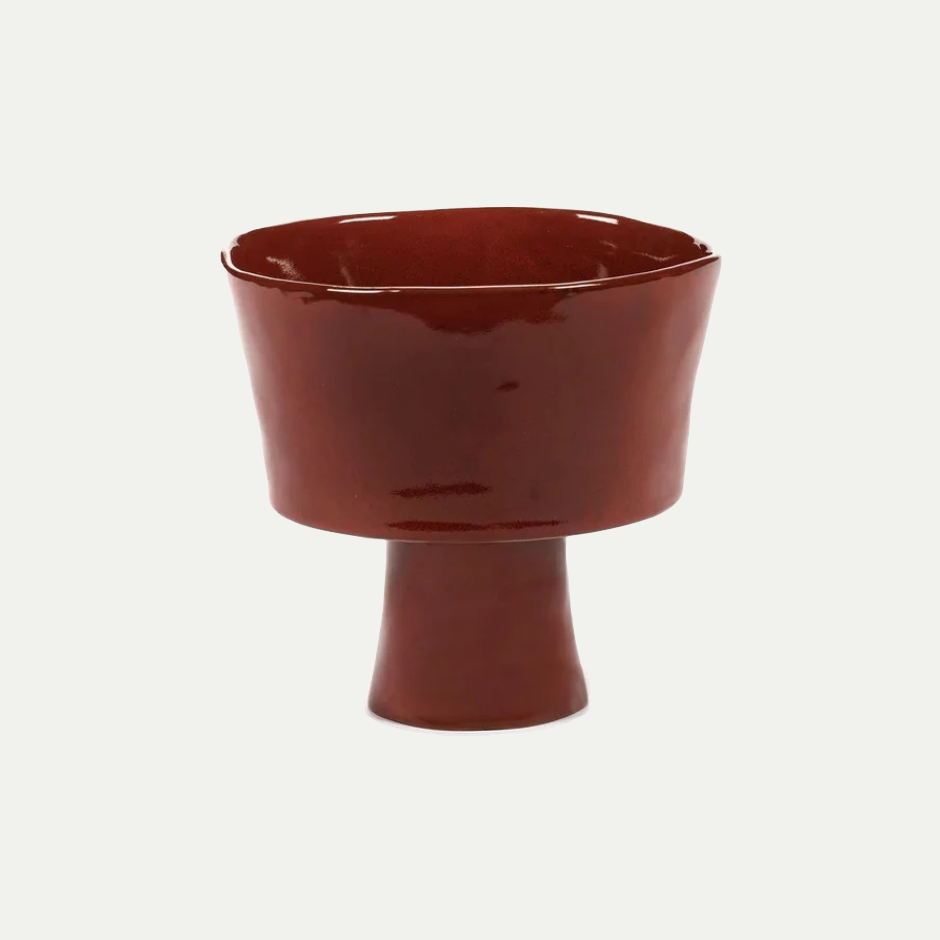 HIGH BOWL  FOOT VENETIAN RED LA MERE