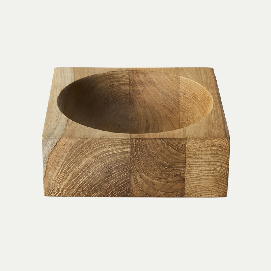 TEAK CUBE BOWL