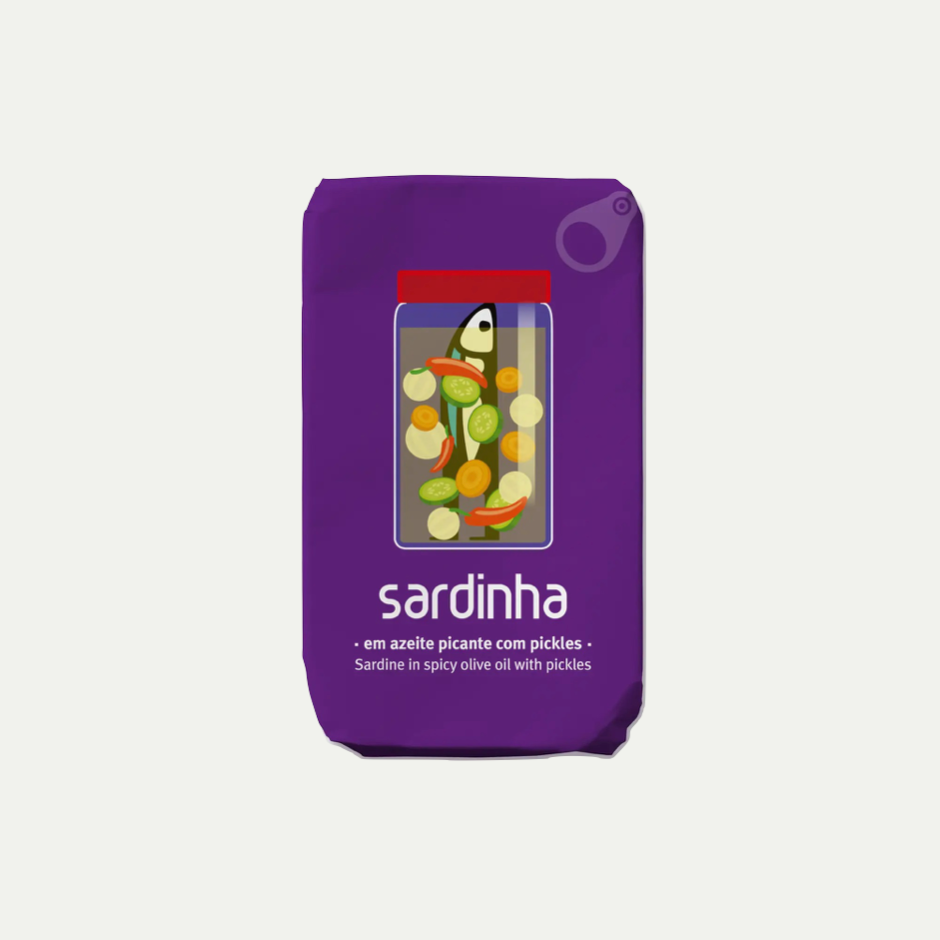 SARDINE IN SPICY OLIVE OIL WITH PICKLES